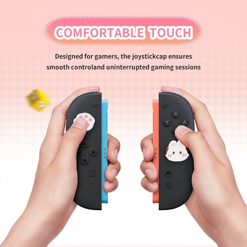 FlyingMage Paw Bunny Switch 2 Joycon Thumb Grips Caps, 4 PCS Cute Kawaii 3D Silicone Analog Thumbstick Button Cover for NS Switch 2 Joystick Caps - Image 5